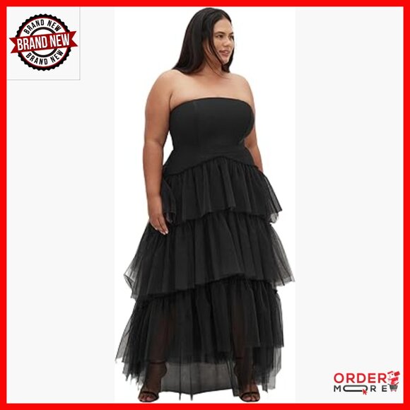 Plus Size Tulle Maxi Dress Sweetheart Neck Formal Evening Gown